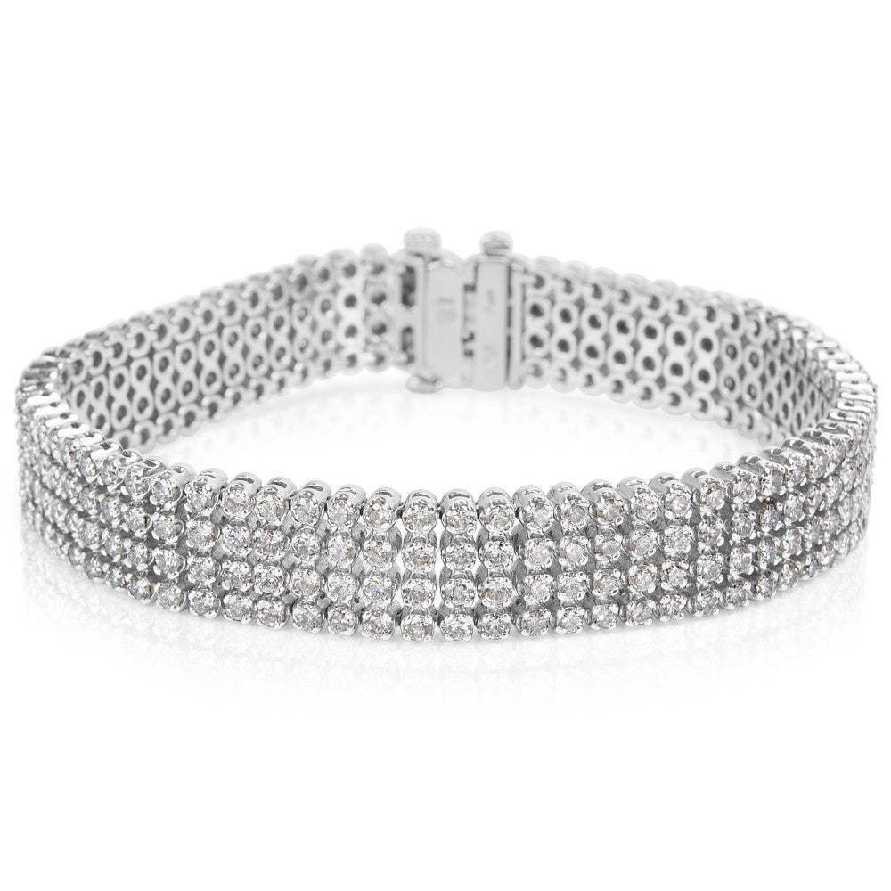 IGL Certified Diamond Tennis Bracelet in 14K White Gold (7.00 CTW)